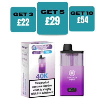 Crystal Prime Aura 40K Prefilled Pod Kit - £9.99 or 3 For £22 - Blueberry Raspberry / Summer Dream