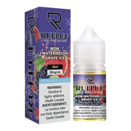 RufPuf Wow Watermelon Grape Ice E-liquid 30ml – (20mg, 35mg and 50mg) - Vapebazaar Pk