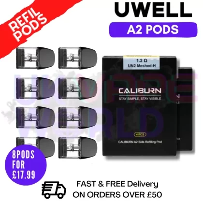 Uwell Caliburn A2 Replacement Pod (2 x Pack Of 4)