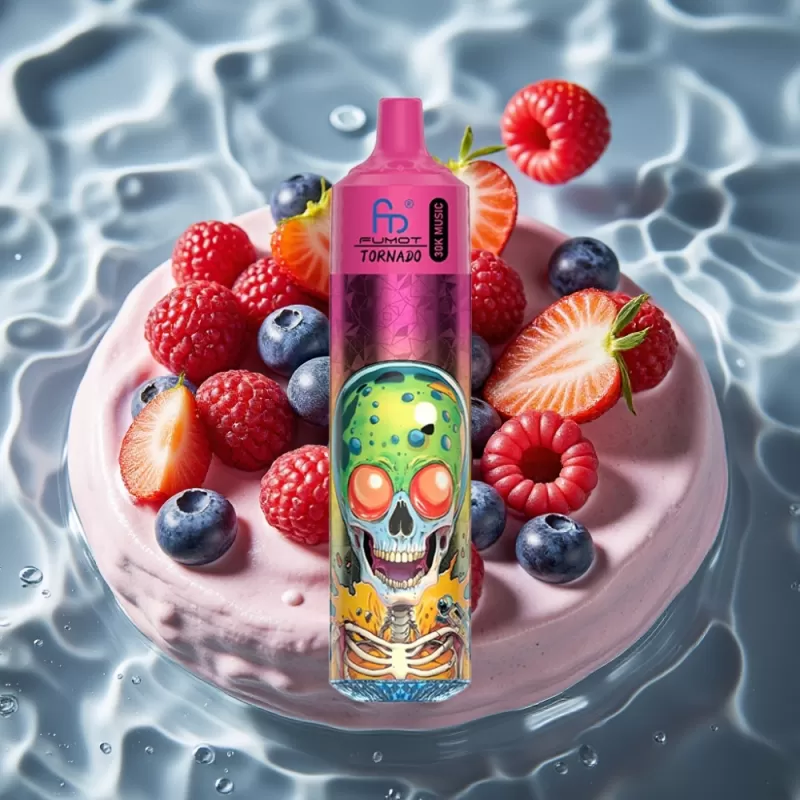 Fumot RandM Tornado 30000 Puffs Disposable Vape 30mL 5% Nicotine Blueberry Strawberry Raspberry Ice Cream - Bangvapeaustralia
