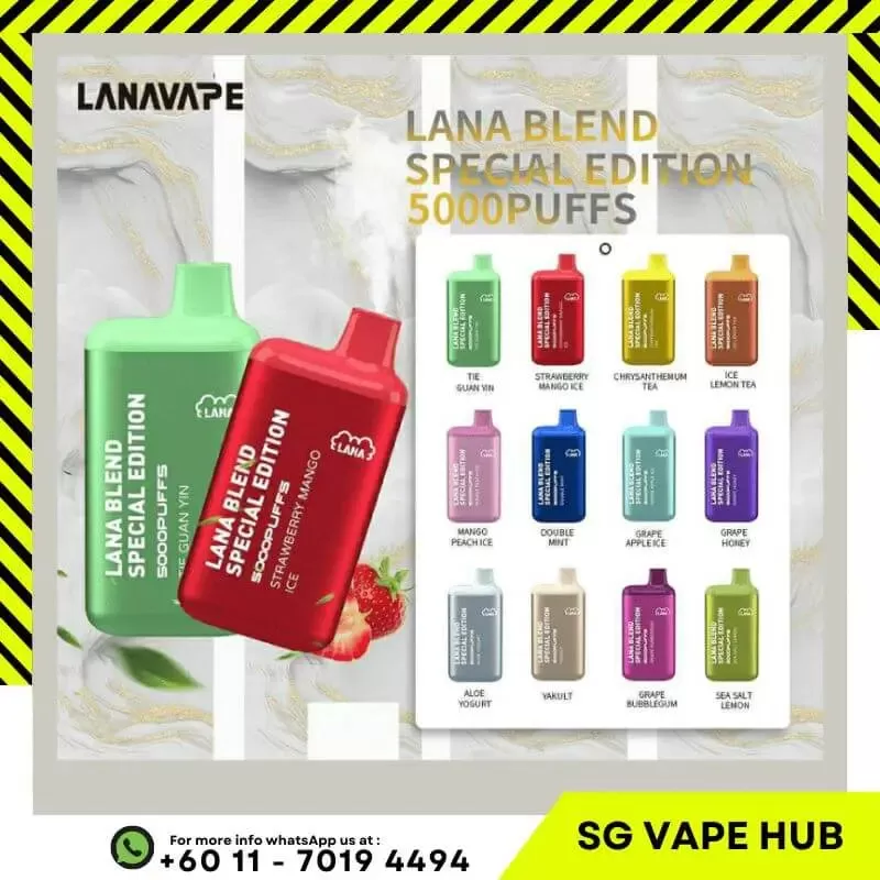 LANA BAR 5000 Puffs - Banana Ice - Sgvapeshubsafety - Image 2