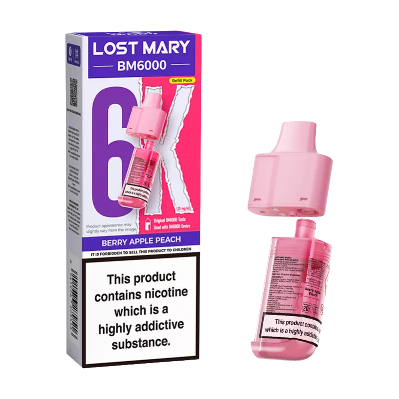 Berry Apple Peach Lost Mary BM6000 Refill Pack - 20mg - Vape Product (F0C396)