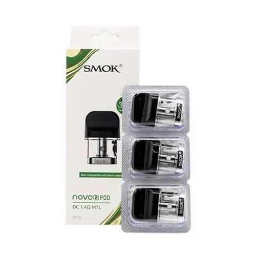 SMOK Novo 2 Pods - 3 Pack; 1.0 Ohm Mesh, 1.4 Ohm Dual Coil MTL - Image 3