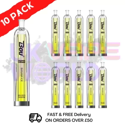 Banana ICE – BOU STAR BAR 600Puff Box of 10