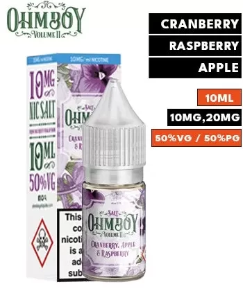 Cranberry, Apple & Raspberry Nic Salt eLiquid by Ohm Boy Volume II - 10mg / 10ml