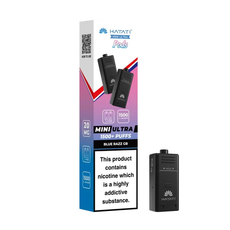 Pack of 2 Hayati Mini Ultra 1500 Prefilled Pods (2x750 Puffs) - Ice Strawberry - Image 3