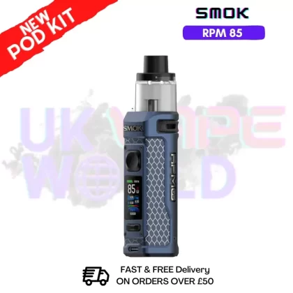 Matte Blue Smok Rpm 85 Kit – Free Nic Salt