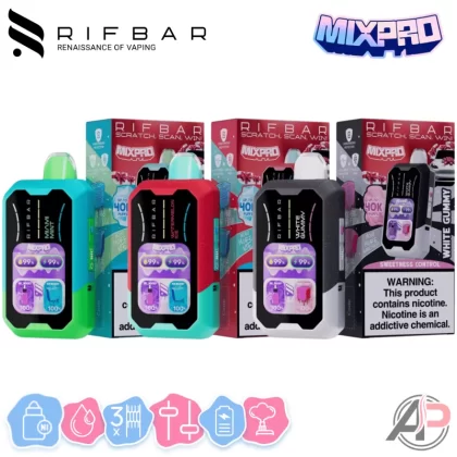 RifBar MixPro 40K Puffs Disposable Vape Device - Blackberry B-Pop (Nic & Sweetness Control), Blue Razz Ice (Nic & Ice Control)