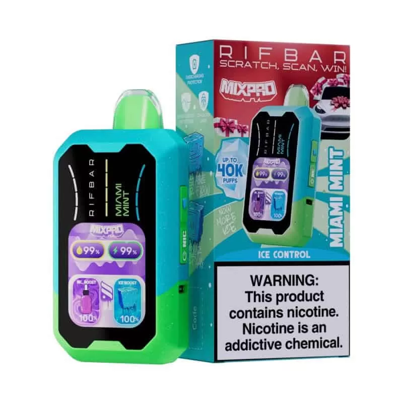 RifBar MixPro 40K Puffs Disposable Vape Device - Blackberry B-Pop (Nic & Sweetness Control), Blue Razz Ice (Nic & Ice Control) - Image 3