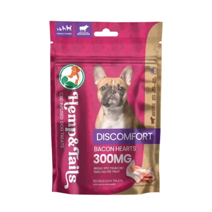 Hemp & Tails Dog Treats – Discomfort – Bacon Hearts