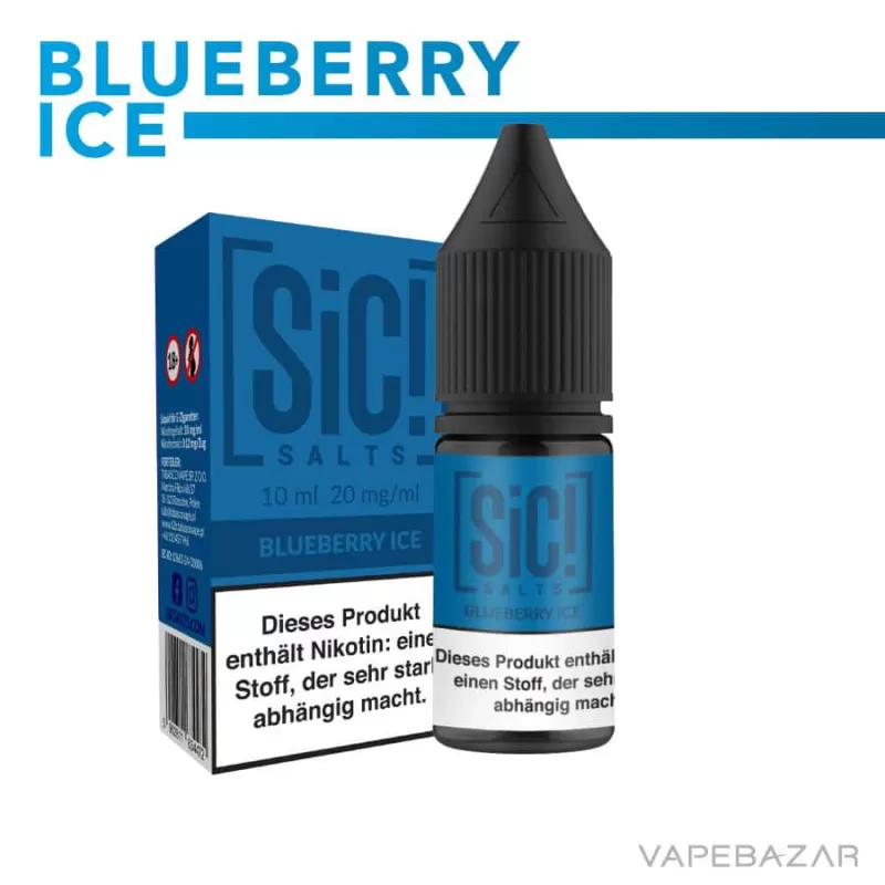 SiC! Nikotinsalz Liquid – Blueberry Ice 20mg/ml Nikotin - SIC! SALTS / Ice / Blaubeere / 20mg/ml / Propylenglykol / pflanzliches Glycerin / Glycerin / Nikotinsalz / Aromen - Image 2