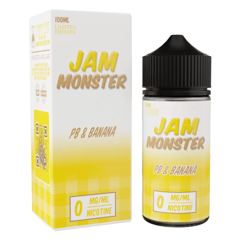 Jam Monster - PB & Banana - 100ML E-Liquid - 0MG