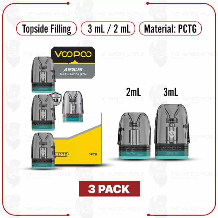 VooPoo Argus Replacement Pod Cartridge V2 – 3PK - Thevapersworld