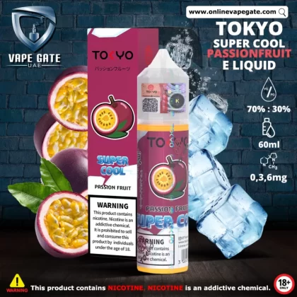 Tokyo Super Cool Passion Fruit Eliquid 60ml - 3 mg / 60 ml