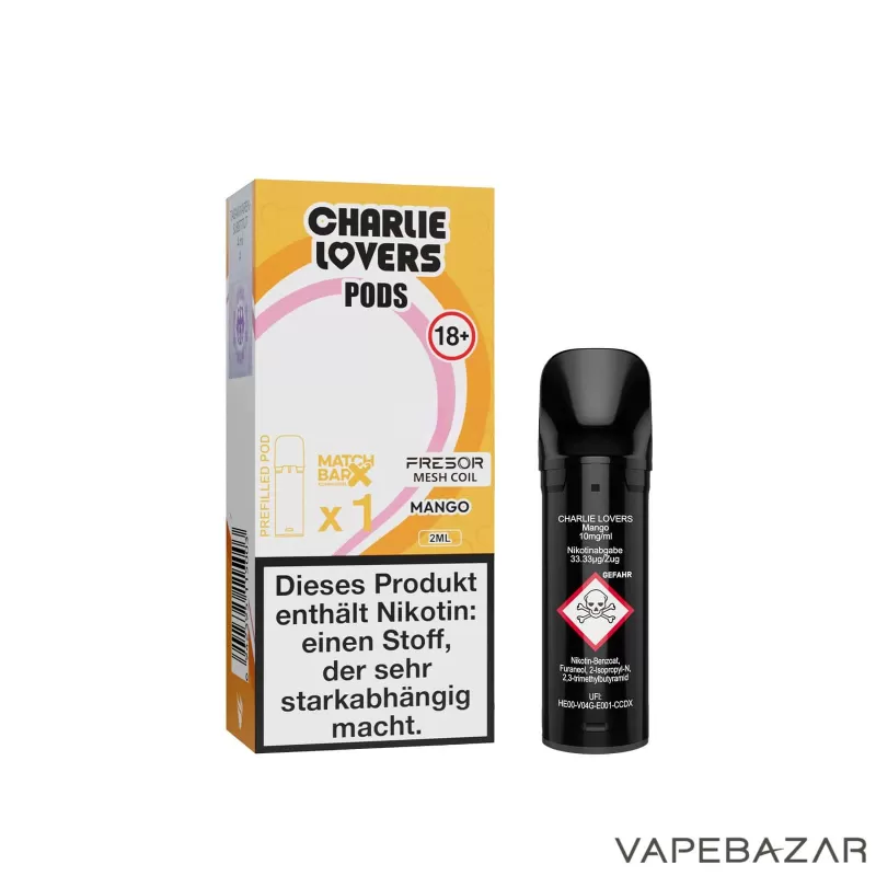 Charlie Lovers Pods – Mango (1er Pack) - 10mg/ml, 20mg/ml; Vape Product - Image 3