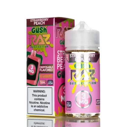 Pod Juice X RAZ E-Liquid - Strawberry Peach Gush - 100mL - 6mg