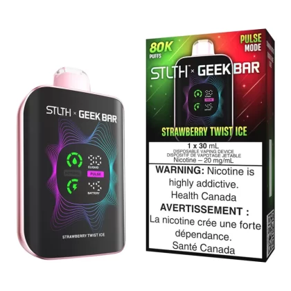 STLTH X Geek Bar Disposable Vape Device - Strawberry Twist Ice 30ml - 20mg/ml