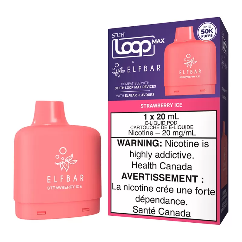 STLTH Loop Max X Elf Bar E-Liquid Pod Pack - Strawberry Ice 20ml - 20mg/ml