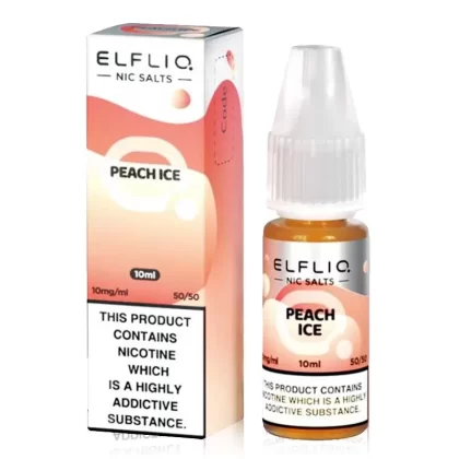 Peach ICE By Elfliq 10ml Salts - Nicotine Strength#5mg (Salt)>20mg (Salt)>10mg (Salt) (43BBFD)