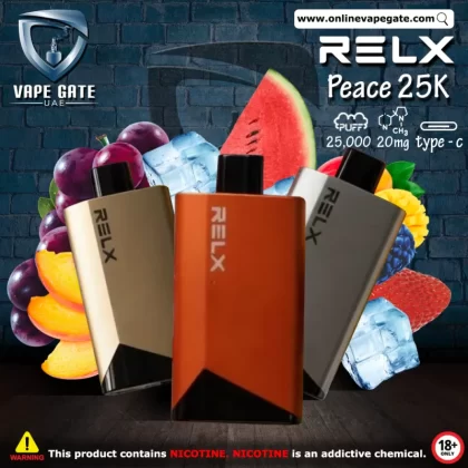Relx Peace 25K Rechargeable Disposable Vape (25,000 Puffs) - Mango Peach Watermelon / 20 mg