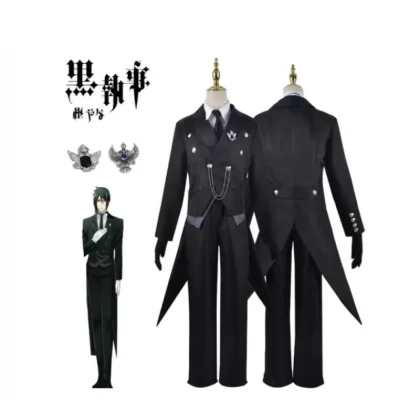 Victorian Demon Butler Cosplay Costume - Premium Black Tailcoat Uniform