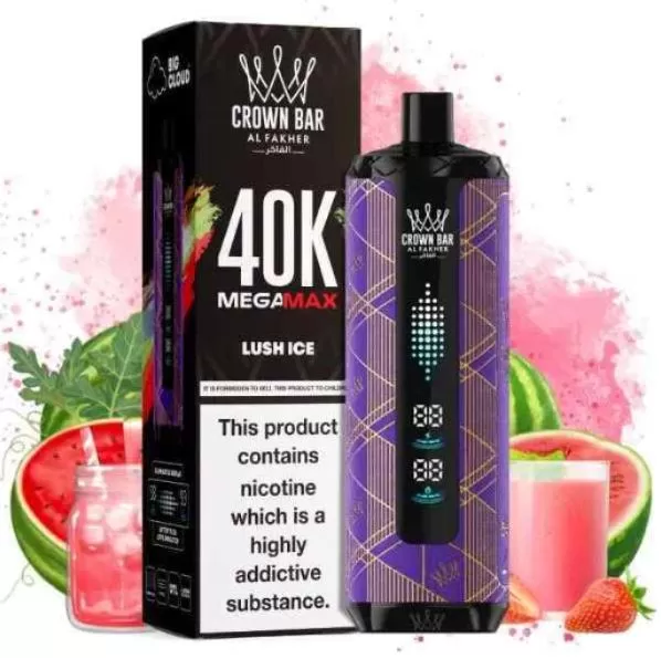 Al Fakher - Crown Bar Mega Max 40K Disposable Vape (40,000 Puffs) - Berry Ice / 6 mg - Image 2