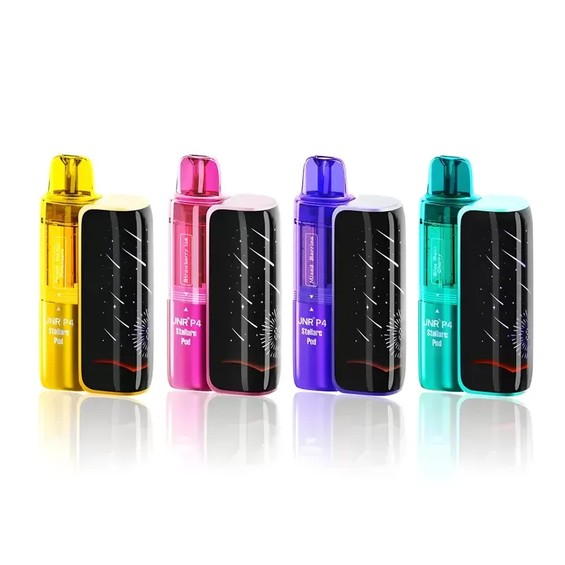 JNR P4 Stellarc 100K Refillable Pod Kit Summer Peach Ice / Green Apple Peach - Nicotine Strength#20mg (89DB3B)