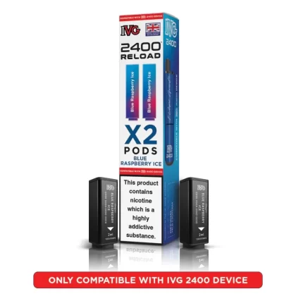 IVG 2400 Reload 2-in-1 Prefilled Vape Pods - Blue Raspberry Ice