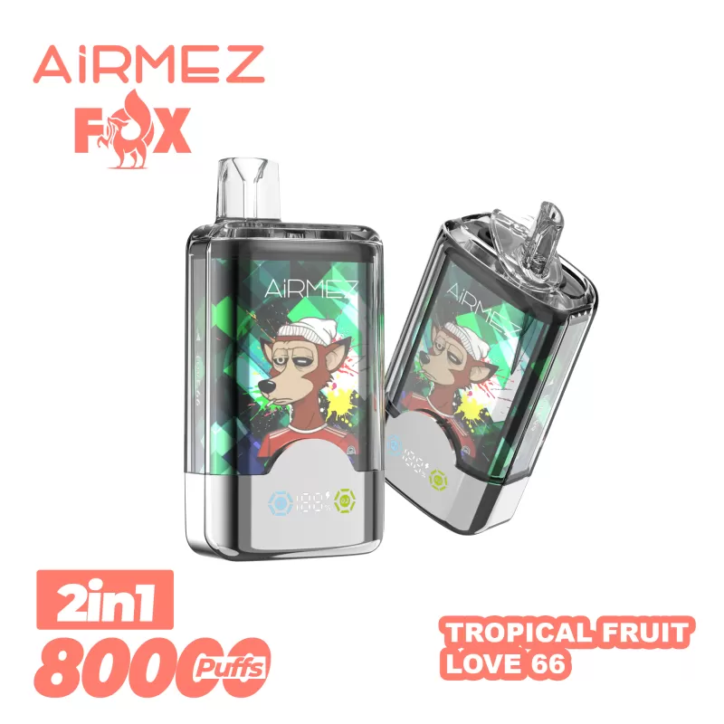 AIRMEZ FOX 2 IN 1 80000 – 80K Puffs 0-5% Nicotine TFT Touchscreen Disposable Vape Wholesale Price - Flamevape - Image 3