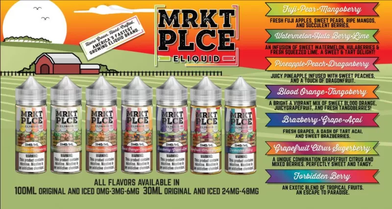 MRKT PLCE E-Liquid 100ml - Nectarine Pitaya Pear ICED / 12mg - Vapeciga - Image 3