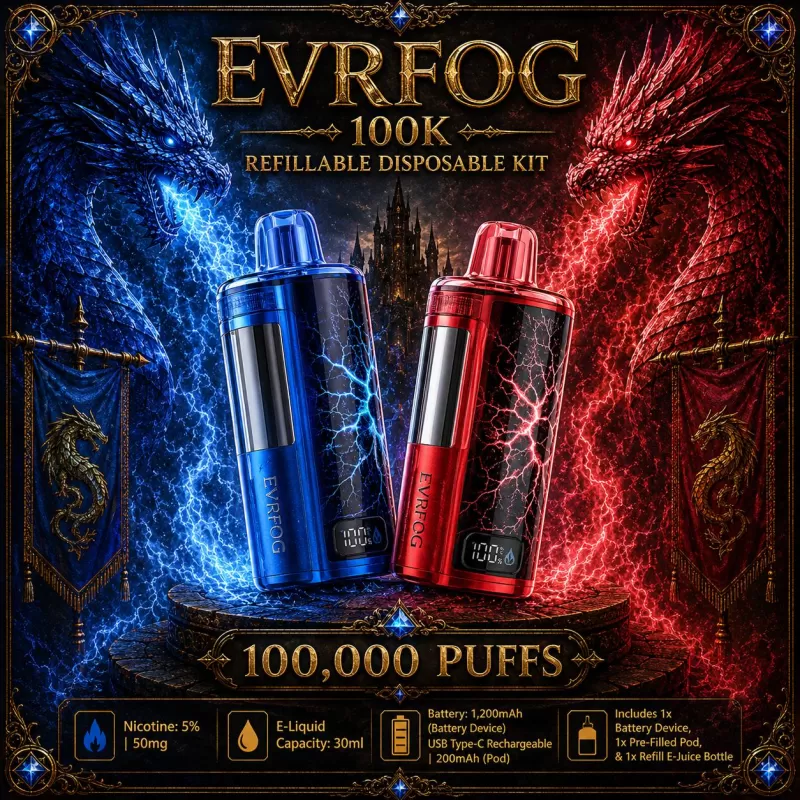 EVRFOG 100K Refillable Disposable KIT - OMG B-POP (Texas Compliant)