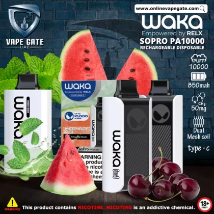 Waka SoPro PA10000 Rechargeable Disposable Vapes (10,000 Puffs) - 50 mg / Sakura Grape