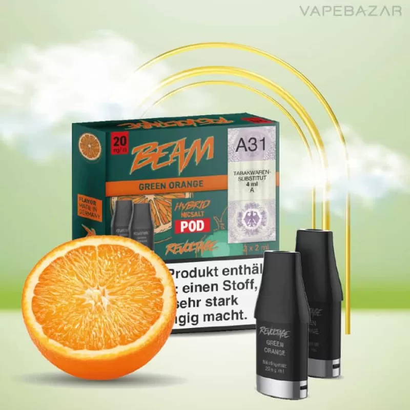 Revoltage Beam – Green Orange – Prefilled Liquid Pod – 2er Pack - Vapebazar