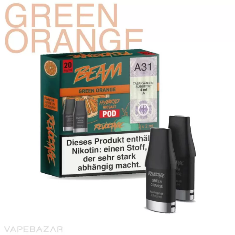 Revoltage Beam – Green Orange – Prefilled Liquid Pod – 2er Pack - Vapebazar - Image 2