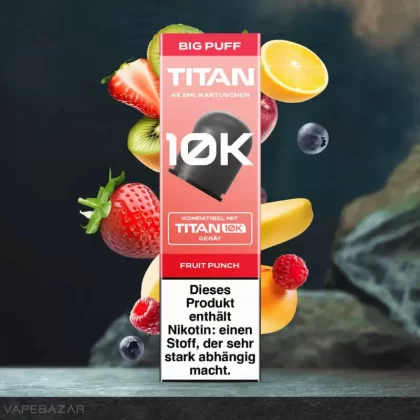 Titan 10k Kartuschen – Fruit Punch (4er Pack) - TITAN / 20mg/ml