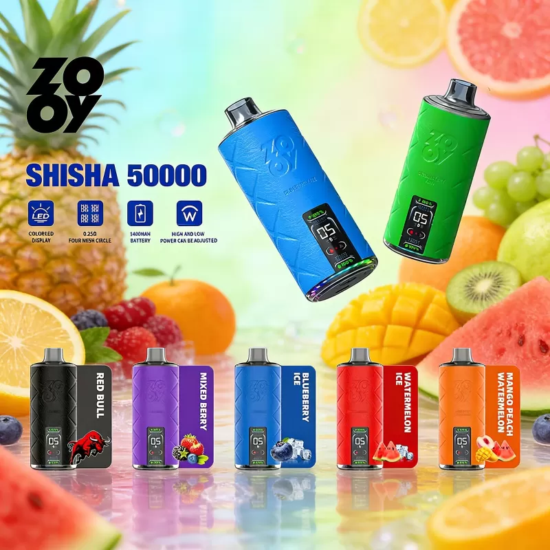 ZOOY Shisha 50000 50K Puffs LED Display& LGB Light Disposable DTL Vape Pen - Vapeq10