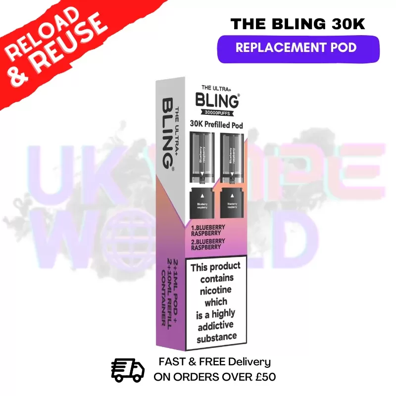 Blueberry Raspberry Bling 30k REFIL PACK Ultra Plus Pods – £6.99