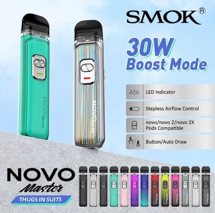 SMOK NOVO MASTER 30W POD SYSTEM - Cyan Blue - Image 2