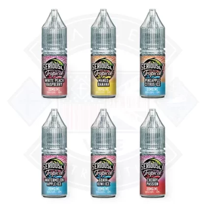 Doozy Vape Seriously Tropical Salts (20mg) - Flavours#Cherry Passion>Guava Kiwi Ice>Watermelon Apple Ice>Pineapple Citrus Ice>White Peach Raspberry>Mango Banana