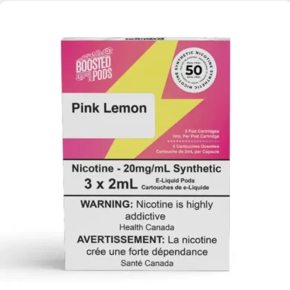 Boosted pods STLTH Compatible – Pink Lemon – 50MG HIT – Synthetic Nicotine - Ecigdepot