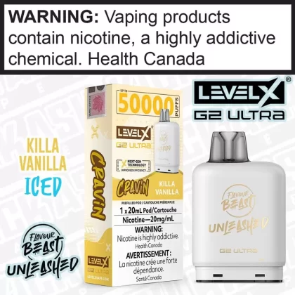 Cravin’ Killa Vanilla Iced Flavour Beast Unleashed LEVEL X G2 Ultra POD