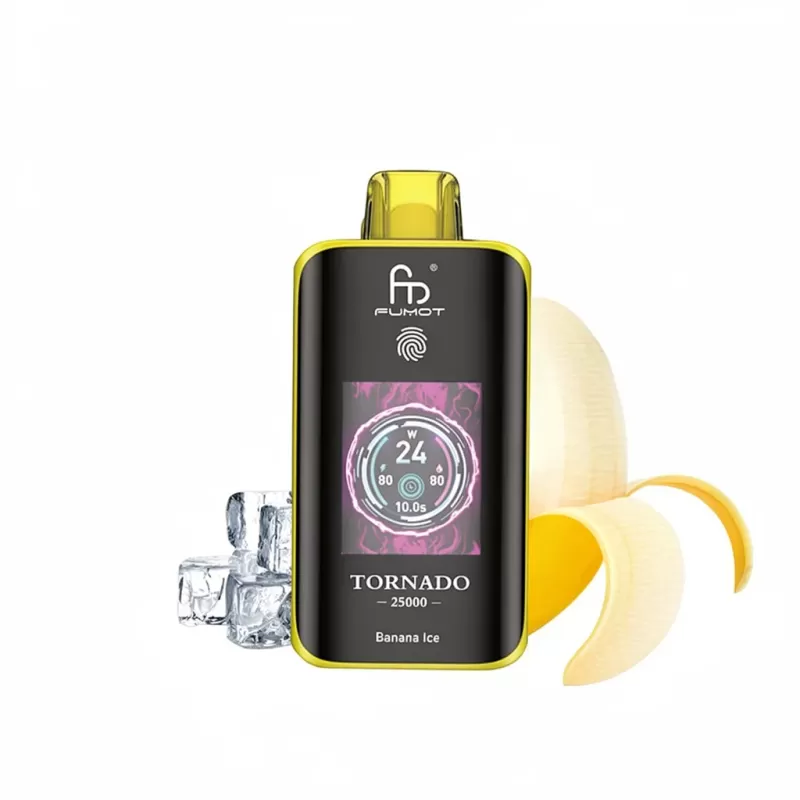Fumot Tornado 25K Smart Screen Disposable Vape 25000 Puffs - 1. Banana Ice, 2. Strawberry Watermelon; 2-nicotine, 5-nicotine - Image 2