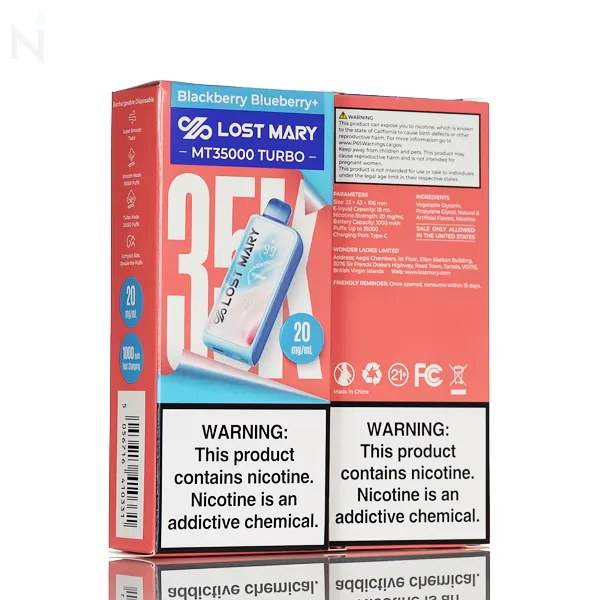 Lost Mary MT35K Turbo 2% Nicotine Disposable Vape - 18mL - Strawberry+ - Image 3