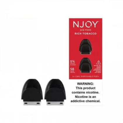 Njoy Ace Prefilled Replacement Pod 1.9ML (Pack of 2) - FLAVORS#Menthol 24mg>Menthol 50mg>Menthol 58mg>Rich Tobacco 24mg>Rich Tobacco 50mg>Rich Tobacco 58mg (CD408A)