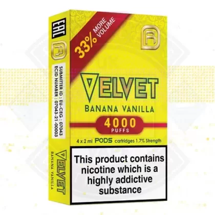 Velvet NanoStix Pods- Banana Vanilla 4000puff 1.7%/ 4pack