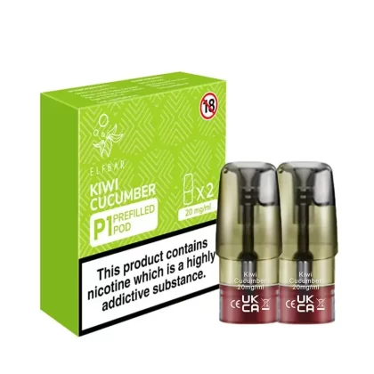 Elf Bar Mate P1 Kiwi Cucumber Pods (2 Pack) - Nicotine Strength#20mg