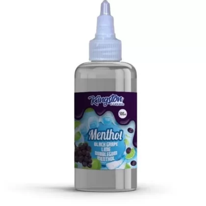KINGSTON BLACK GRAPE, LIME BUBBLEGUM MENTHOL 500ML SHORTFILL E-LIQUID
