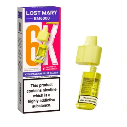 Lost Mary BM6000 Prefilled Replacement Pods – Kiwi Passion Guava 20mg