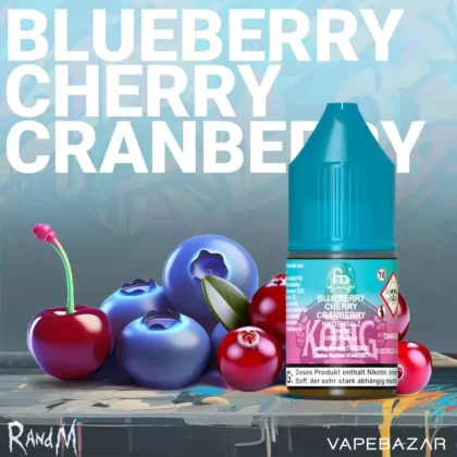 RandM Tornado Liquid – Blueberry Cherry Cranberry – 20mg/ml Nikotin - Propylenglykol / pflanzliches Glycerin / Aromastoffe / Nikotin / demineralisiertes Wasser / 20 mg/ml / Cranberry / Blaubeere / Kir