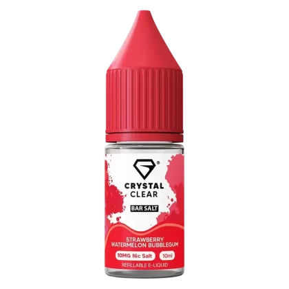 Crystal Clear Strawberry Watermelon Bubblegum Nic Salt Vape juice 10ml
